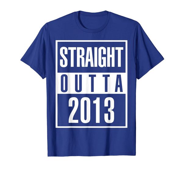 

6th birthday gift t-shirt 6 years old straight outta 2013, White;black