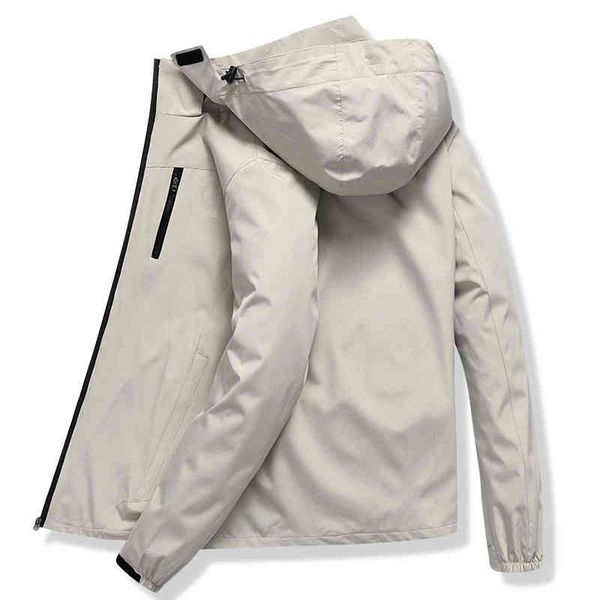 

men waterproof hooded breathable casual et spring autumn outwear windbreaker tourism mountain raincoat 7xl clothing, Black