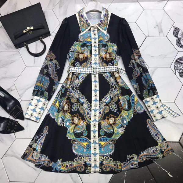 

120 2021 spring summer a line long sleeve dress prom fashion lapel neck black white brand same style dress weilan