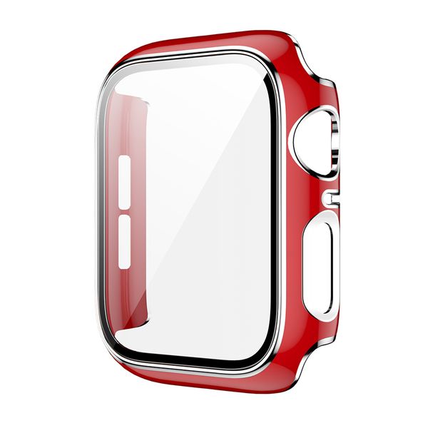 

for apple watch iwatch series 6 5 4 3 se 38/42/40/44mm case slim hard pc tempered glass full screen protector cover