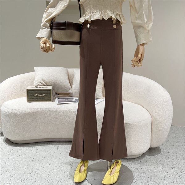 

spring summer fashion female skinny open horn legged trousers thin suit bbbv, Black;white