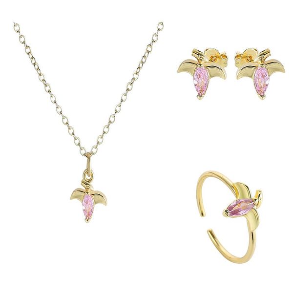 

earrings & necklace 2021 fashion crystal pendants sets for women 4pcs/set penguin jewelry set bridal wedding rings ear studs, Silver