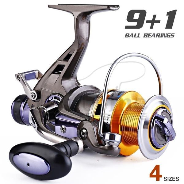 

fishing reel strong all metal double brake max drag 15kg spinning reel molinete carp 9+1bb 5.2:1 fishing tools gear