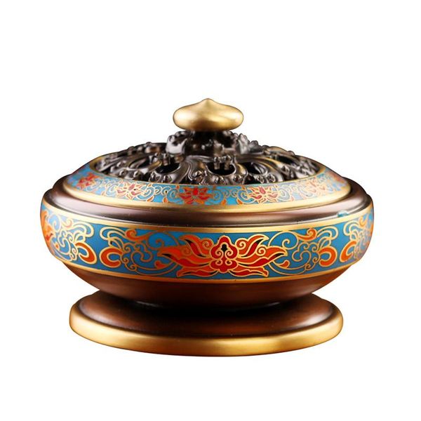 

fragrance lamps taiwan pure copper enamel sandalwood antique tray incense cloisonne burner buddhist temple supplies