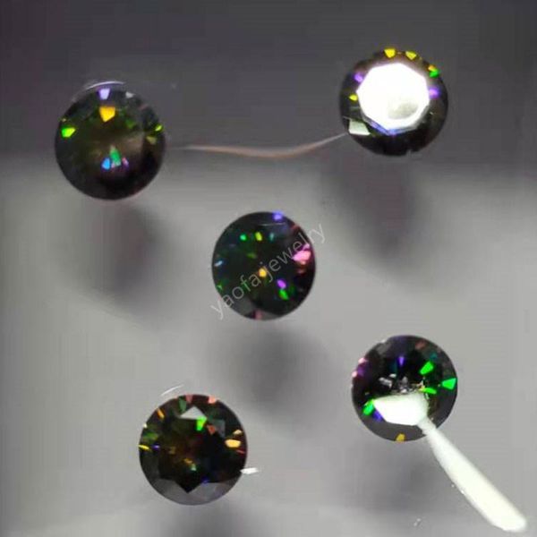

other 0.1ct ~ 15ct round brilliant shape multicolor rainbow color moissanite stone loose gems for gra certificates pass diamond