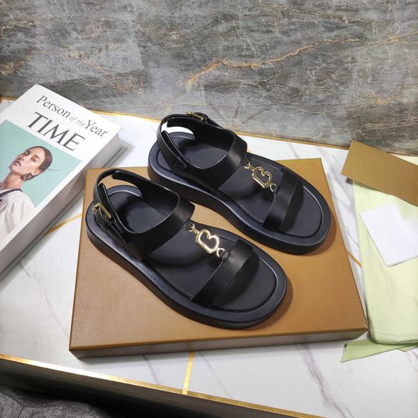 

factory thick soled roman sandals women's summer 2021 new heightening one line beach shoes seaside sandals zlh, Black