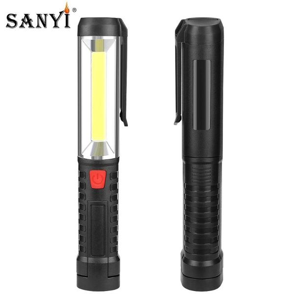 

portable 1 mode cob led torch magnetic car maintenance work light hanging hook camping lantern outdoor emergency lamp