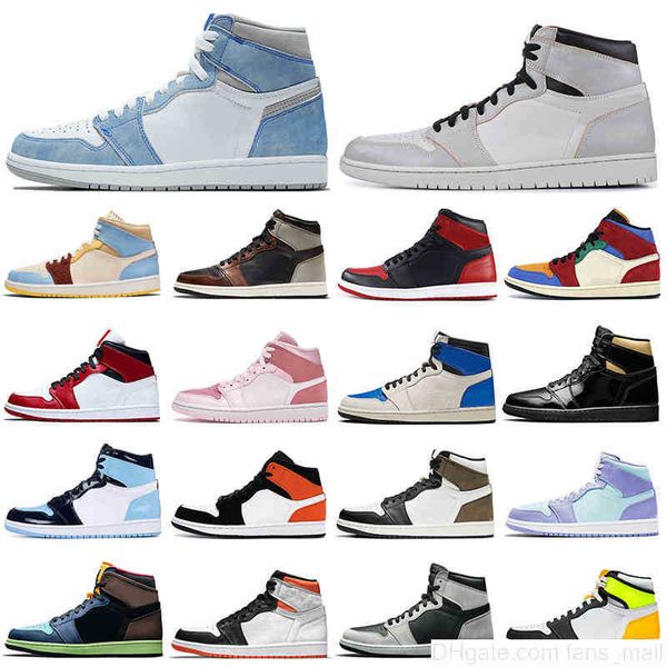 

fashion 1s men basketball shoes 1 hyper royal university blue banned bred shadow women mens trainers sports sneakers breathable, Black