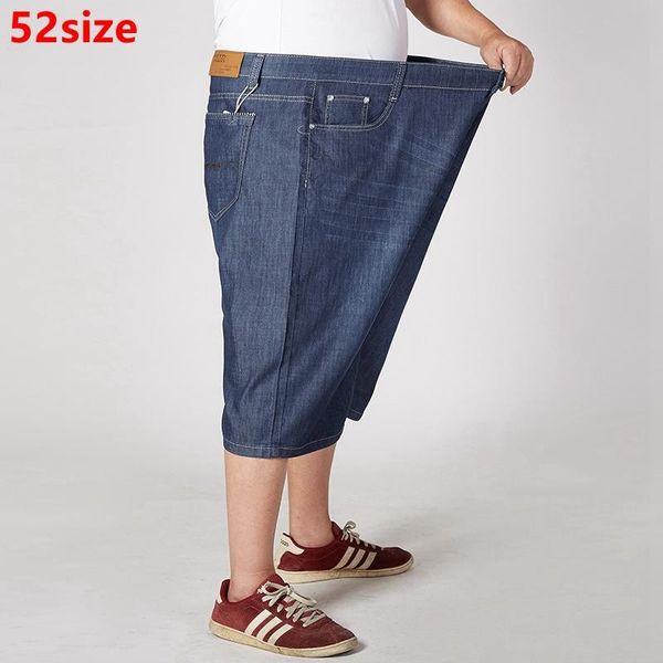

summer thin section men's plus size denim shorts loose straight denim oversized 52 50 48 46, White;black