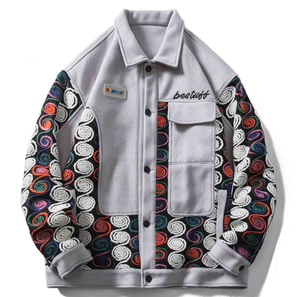 

men's jackets lacible 2021 men hip hop jacket embroidered letter slices harajuku streetwear casual cotton outwear autumn, Black;brown