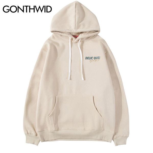 

gonthwid hooded fish streetwear sweatshirt print hoodies fleece hop casual men puffer hip pullover harajuku casual fashion ramen c1011 ivfp, Black