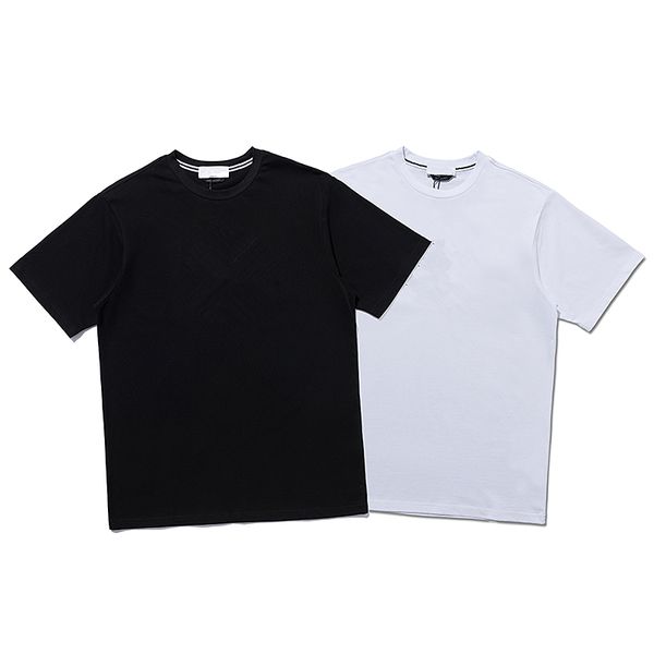 

2021 leisure fashion cotton shirt mens street sports tshirt embroidery logo short sleeve comfortable top, White;black