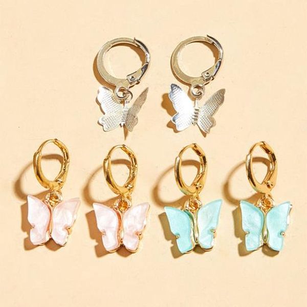 

ez2280 jewelry fashion butterfly set small acrylic earrings, Silver