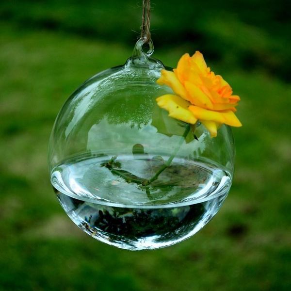 

novelty items 100pcs/pack diameter=8cm round bottom glass globe with a small hole hanging terrarium vase home decorative supplier