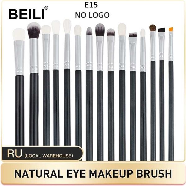 

beili 15pcs no professional makeup brushes set natural synthetic hair eye shadow eyebrow blending eyeliner make up tools 211119