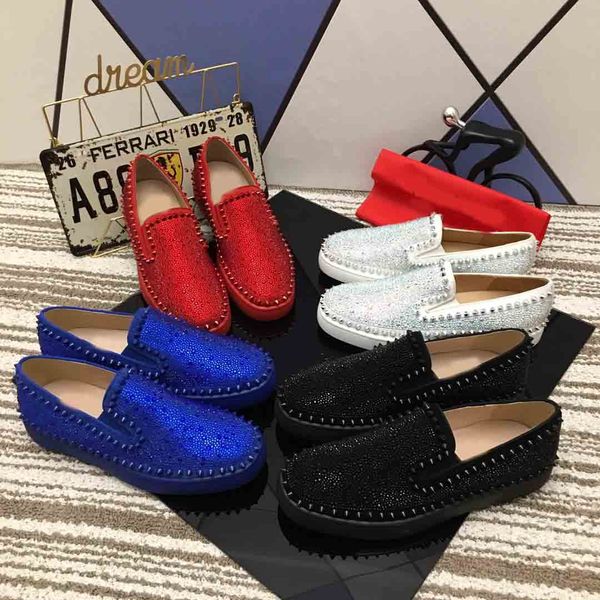 

2021 new men women designer platform suede leather red bottom casual shoes with box dust bag, Black