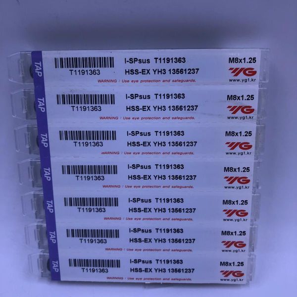 

hand tools t1191 series original korea yg hss-ex spiral flute taps for stainless steel cnc tool m2-m24 10pcs/lot