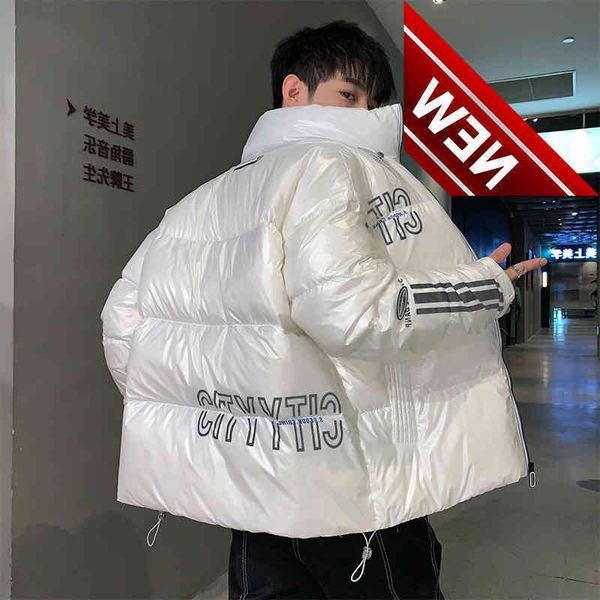 

winter 90% white duck down jacket men's 2021 outwear stand collar parkas waterproof coats plus size m-4xl solid puffer, Black