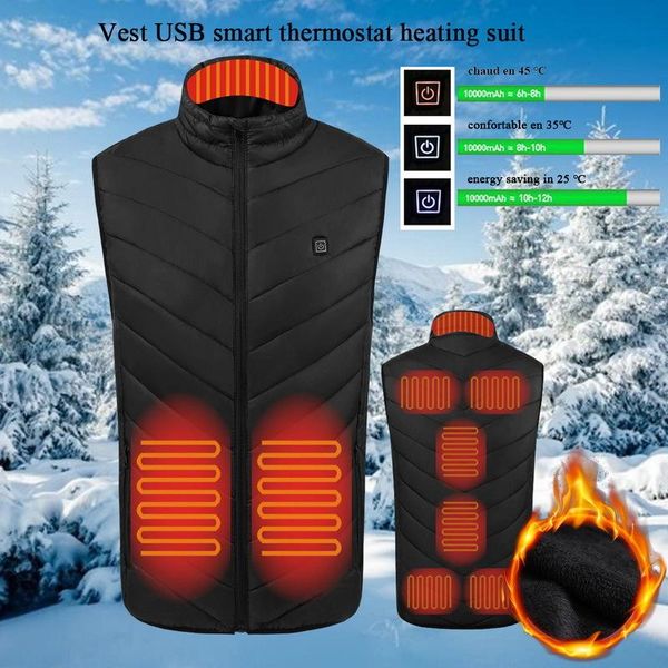 

outdoor warm smart heated vest camping heating suit winter sport wear thermal electric waterproof usb charging heating vest, Gray;blue