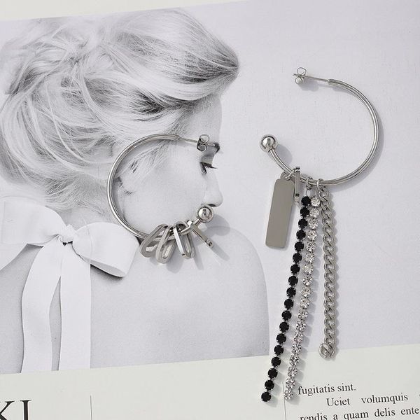 

hoop & huggie 2021 stainless steel tassel earrings for women special design drop earings antiallergic wedding jewelry fitting elegant, Golden;silver