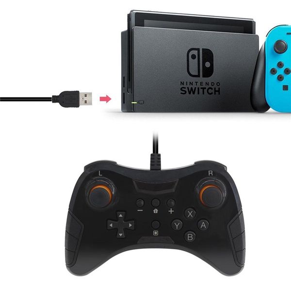 Venda quente NS-901 Único Motor Vibração Gamepad Joystick Interruptor Lite / Switch Pro Controlador de Controlador Wired Controlador com Caixa de Varejo