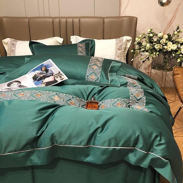 

bedding sets luxury 1000tc egyptian cotton embroidery el set satin silky double duvet cover bed sheet pillowcase home textiles