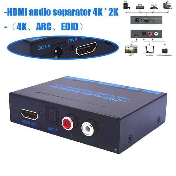 

audio cables & connectors to extractor converter adapter spdif + r/l 4k arc edid setting 4k*2k with power
