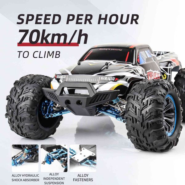 

1:10 scale 2.4g rc car high speed remote control off road car 4wd 70km/h brushless truck rc carros model childrens toys gift 211027