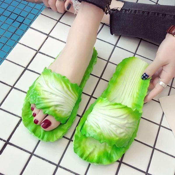 

slippers flip flops for women women's home bathroom funny shoes cabbage outdoor female slides q234, Black