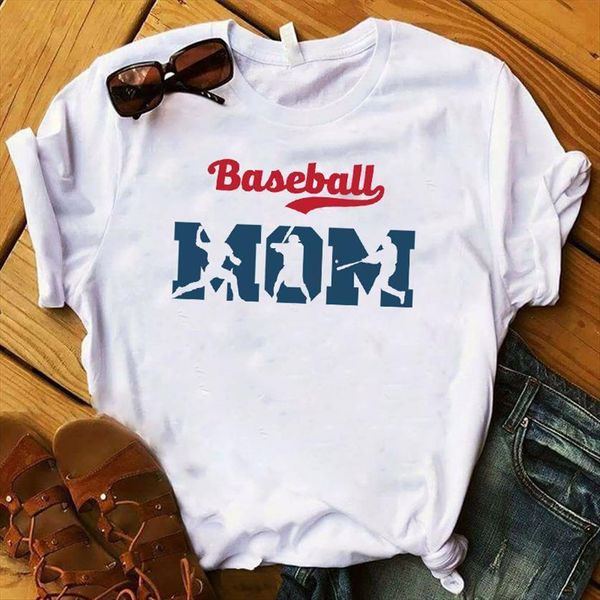 

mom printed short sleeve women t shirt loose tee clothes graphic, White