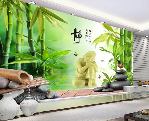

wallpapers 3d wallpaper custom po living room mural jade carving bamboo painting sofa tv background for wall