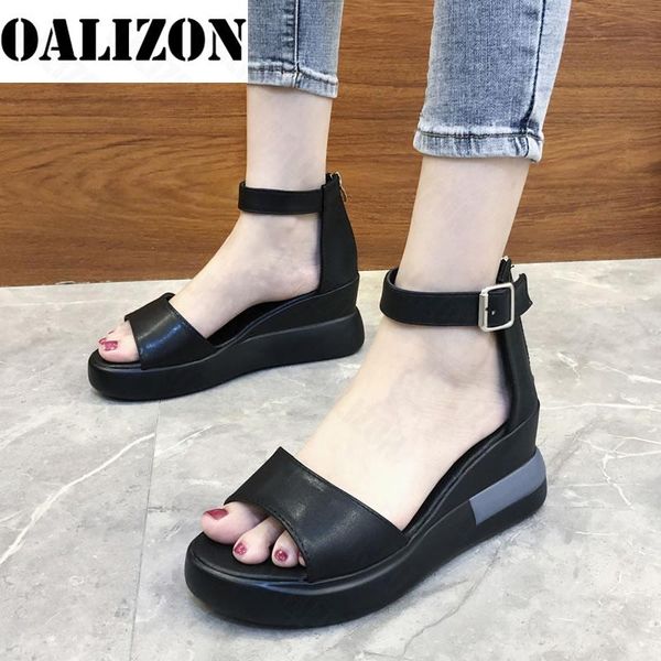 

dress shoes women wedge hihg heel summer 2021 casual open-toe sandals woman female fashion all-match slippers designer pumps, Black