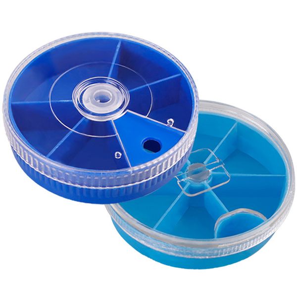 

5-grid 6-grid blue mini luya round accessories storage transparent rotating small box