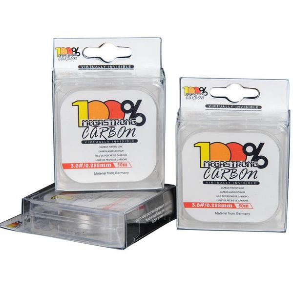 

100% fluorocarbon fishing line 50m super strong transparent carbon fiber leader line saltwate fishing for carp