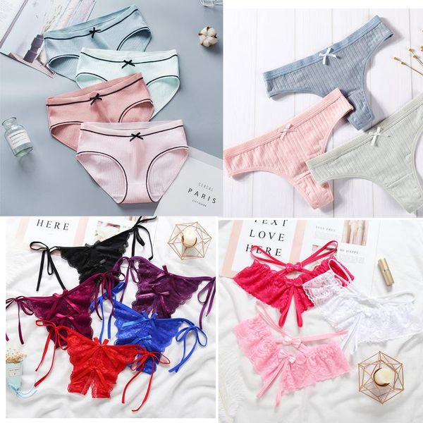 

women's panties women briefs ladies underwear lace seamless cotton lingerie g string thong high quality, Black;pink