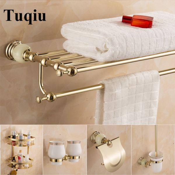 

2021 new bathroom accessories set corner shelf towel rack,paper holder toilet brush holder,towel hanger gold bath hardware sets z2f3