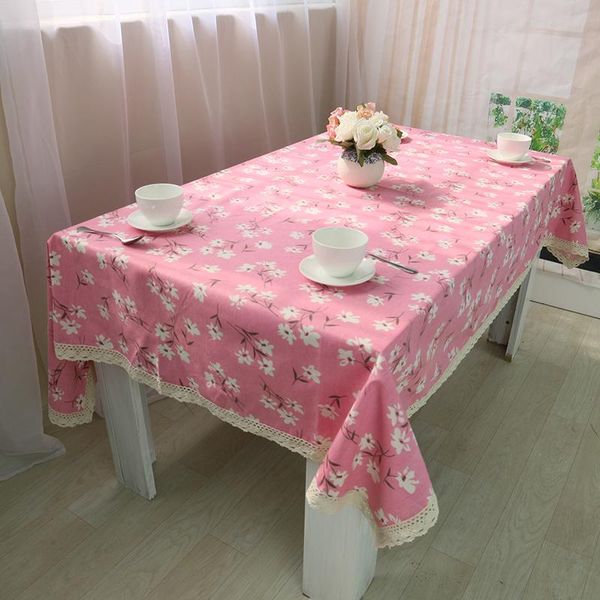 

new arrival pastoral pink fresh printed tablecloth rectangle dining tablecloth square coffee napkins