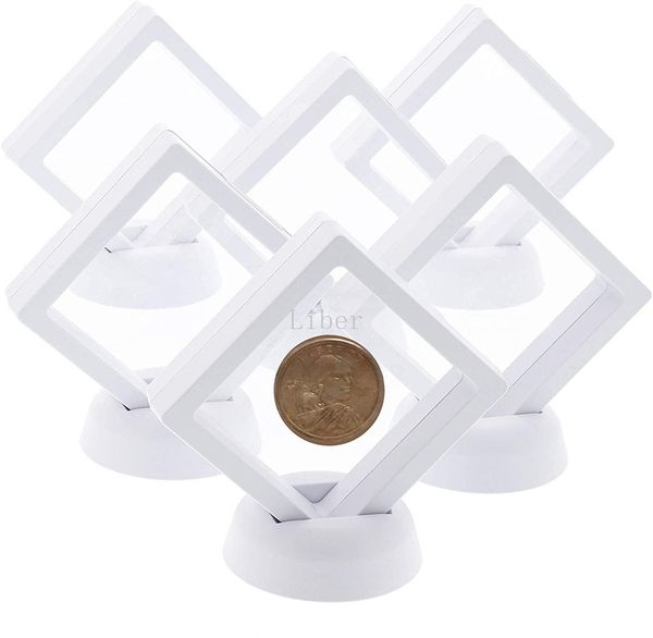 

10pcs 3d foating coin dispay stand case storage box for jewery earring gems ring coection chaenge meda hoder