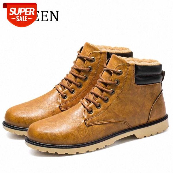 

yween ankle boots warm men snow boots winter lace-up men shoes 2020 new arrival fashion pu leather winter shoes #lw7i