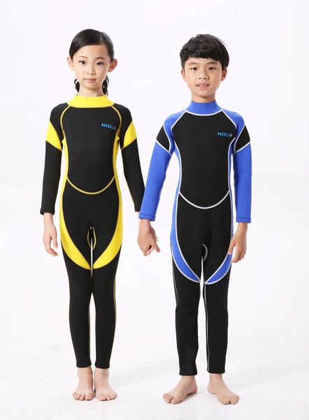

swim wear 2.5mm neoprene wetsuit children's swimsuit long-sleeved boy and girl surfing rash protective breathing tube