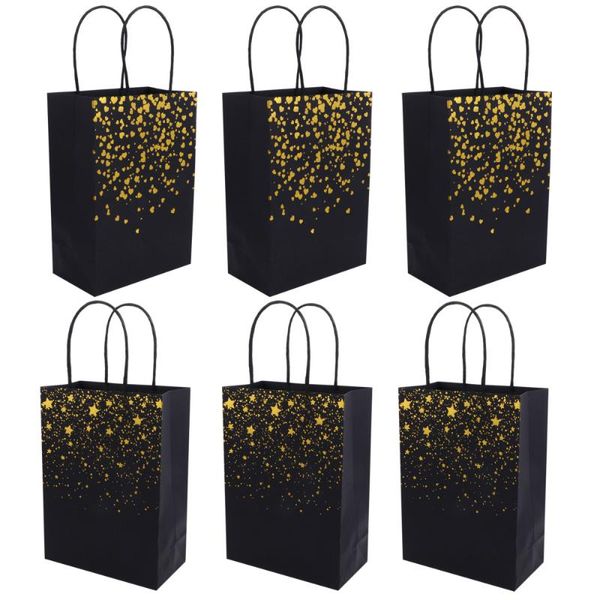 

12pcs bronzing handbag gift bags portable paper party bags packaging