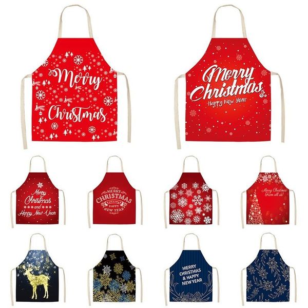 

aprons christmas red pattern kitchen accessories cooking apron for master women
