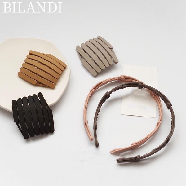 

hair clips & barrettes bilandi 2021 trendy vintage headband braided hairband women hoop headdress jewelry accessories for girl gift ornament, Golden;silver