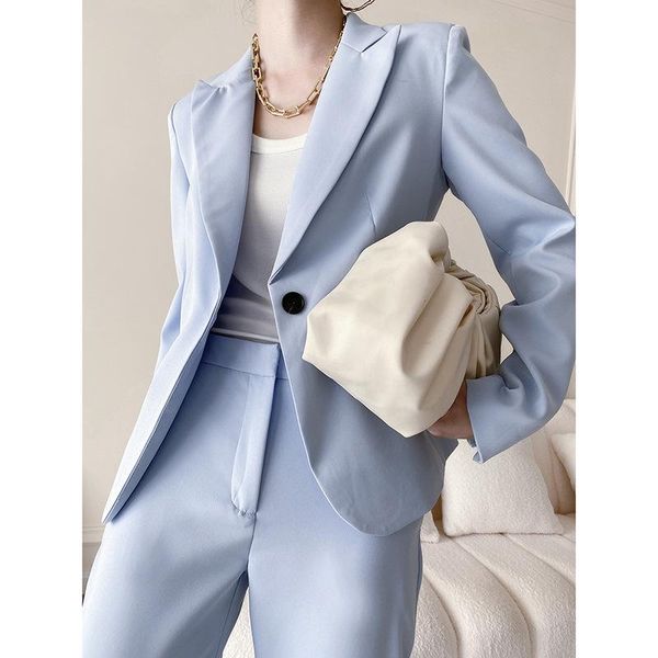 

women's suits & blazers 2021 autumn girls' small suit high waist pants two-piece commuter slim, White;black