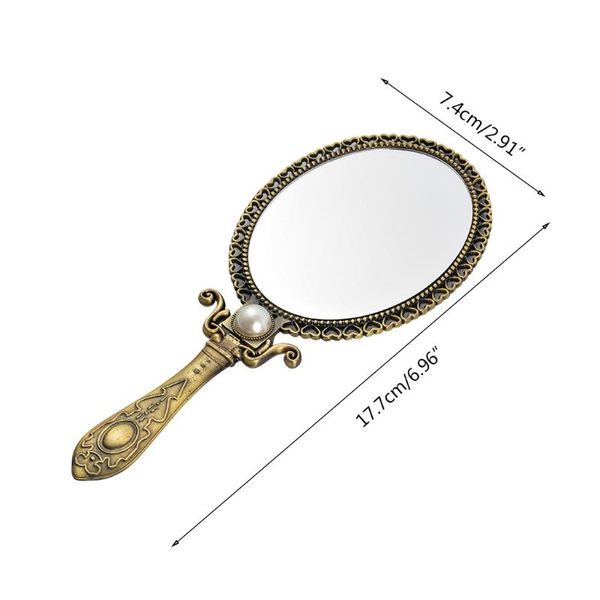 

mirrors exquisite vintage handheld mirror double sided vanity cosmetic folding handle makeup for home travel women