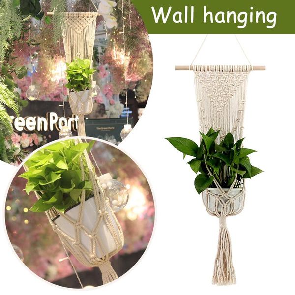 

decorative objects & figurines nordiha style hand-woven wall hanging net bag flower pot basket bohemian festive atmosphere decorations room