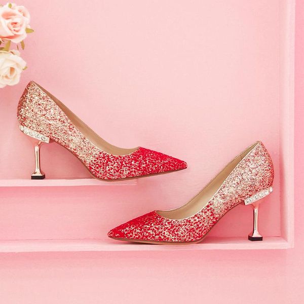 

dress shoes wedding women red high heels two wear crystal bridal single are not tired, Black