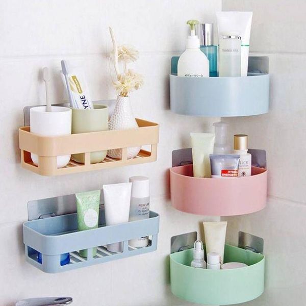 

hooks & rails wall mounted bathroom shelf corner durable suction cup drainage dish sponge storage rack holder for kitchen