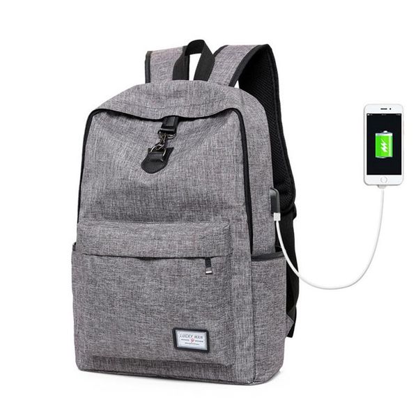 

backpack usb charging canvas boy school bags for teenage men back pack large capacity high bagpack casual bag