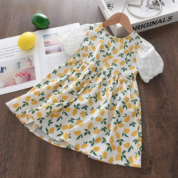 

girl's dresses menoea babys kids girls fashion summer dress toddler sweet patchwork flowers print costumes children clothing for 1-6 ye, Red;yellow